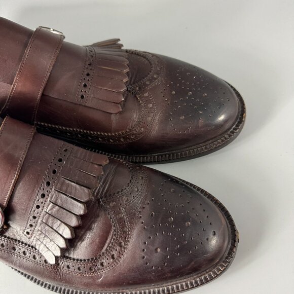 Suitsupply Kitty Monk Brown Leather Loafer Shoes, Size 45 main image 9